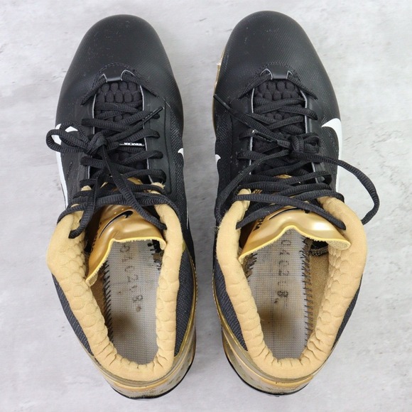 Nike Football Cleats Alpha Talon Elite TD Sz 14 Black/Gold Saints Player Issued - Picture 14 of 16